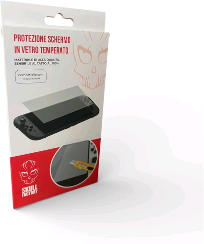 SKULL FACTORY NINTENDO SWITCH 2 PROTEZIONE SCHERMO IN VETRO TEMPERATO 9H ANTI GRAFFI, ANTI URTI, ALTA TRASPARENZA, SENSIBILITA' TOUCH